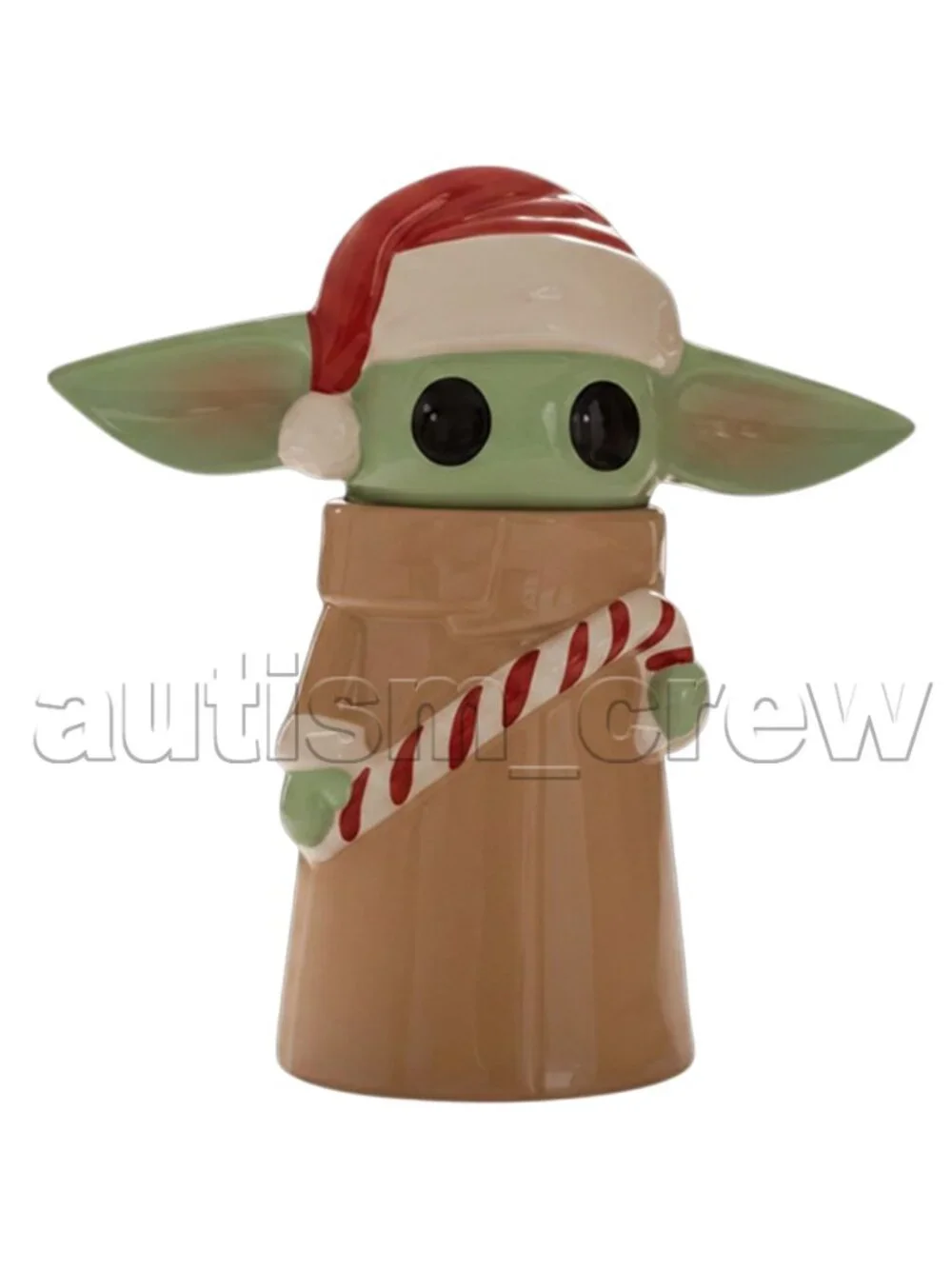 ♻ Disney Star Wars Grogu Baby Yoda Christmas Hat Ceramic Cookie Jar | 7384